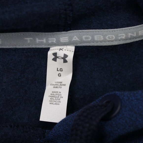 Under Armour Hoodie Womens Large Blue UA Threadborne Fleece Hooded Sweatshirt - Picture 8 of 13